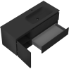 Mexen Rivel Badezimmerschrank 120 cm mit Waschtisch Vela rechts, 2S, 1D, gerillt, schwarz matt - 91A23-12047-3-BBFFF71-W23P71
