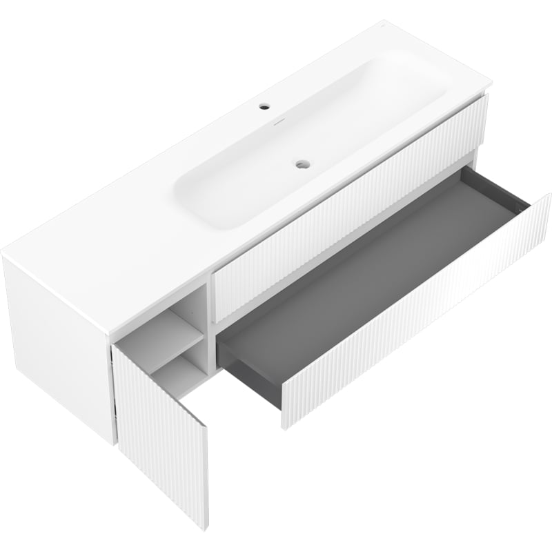Mexen Rivel vannitoakapp 160 cm valamu Vela parema, 2S, 1D, sooniline, valge matt - 91A23-16047-3-BBFFF01-W23P01