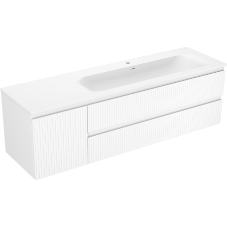 Mexen Rivel vannitoakapp 160 cm valamu Vela parema, 2S, 1D, sooniline, valge matt - 91A23-16047-3-BBFFF01-W23P01