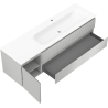 Mexen Rivel armario de baño de 160 cm con lavabo Vela derecho, 2 cajones, 1 puerta, acanalado, gris/blanco mate