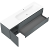Mexen Rivel armario de baño 160 cm con lavabo Vela derecho, 2S, 1D, ranurado, grafito/blanco mate