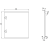 Mexen Rivel Badezimmerschrank 160 cm mit Waschbecken Vela rechts, 2S, 1D, gefräst, schwarz matt - 91A23-16047-3-BBFFF71-W23P71