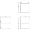 Mexen Rivel Badezimmerschrank 160 cm mit Waschbecken Vela rechts, 2S, 1D, gefräst, schwarz matt - 91A23-16047-3-BBFFF71-W23P71