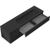 Mexen Rivel meuble de salle de bain 160 cm avec lavabo Vela droit, 2S, 1D, cannelé, noir mat - 91A23-16047-3-BBFFF71-W23P71