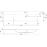 Mexen Rivel Badezimmerschrank 160 cm mit Waschbecken Vela rechts, 2S, 1D, gefräst, schwarz matt - 91A23-16047-3-BBFFF71-W23P71