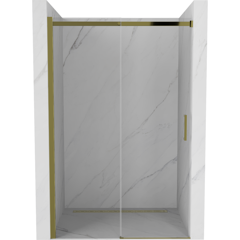 Mexen Omega schuifbare douchedeur 140 cm, transparant, goud - 825-140-000-50-00