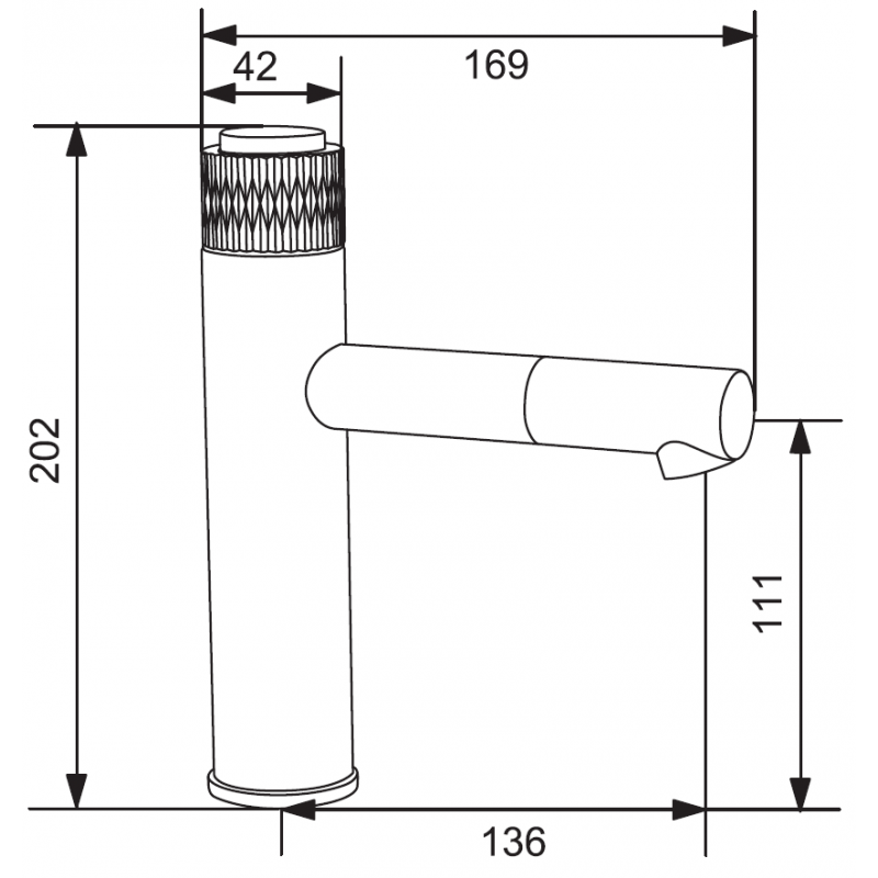 Mexen Diamond wastafelkraan, zwart - 71500-70