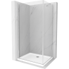 Mexen Pretoria Duschkabine schwenkbar 70 x 120 cm, transparent, Chrom + Duschwanne Flat - 852-070-120-01-00-4010