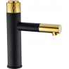 Mexen Diamond grifo de lavabo, negro/dorado - 71500-75