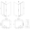 Mexen Rox schuifbare douchecabine rechts 160 x 85 cm, zwart raster, zwart - 8C2-160-085-70-77-P