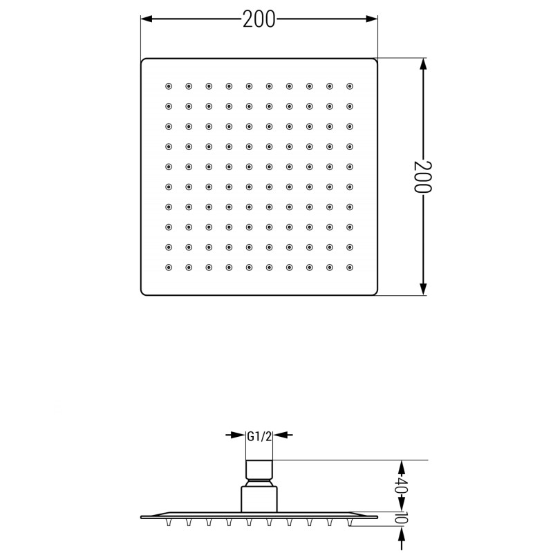 Mexen Slim vihmadušš 20 x 20 cm, kroom - 79120-00