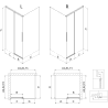 Mexen Rox schuifbare douchecabine rechts 160 x 120 cm, zwart raster, zwart - 8C2-160-120-70-77-P