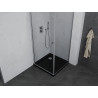 Mexen Pretoria nihajna tuš kabina 80 x 80 cm, prozorna, krom + plitvi okvir črne barve - 852-080-080-01-00-4070