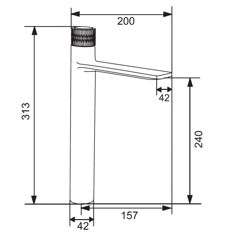 Mexen Zero+ grifo de lavabo alto, dorado - 71610-50
