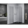 Mexen Pretoria 80 x 80 cm Pivot Shower Enclosure, Transparent, Chrome + Flat Black Tray - 852-080-080-01-00-4070