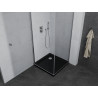 Mexen Pretoria draaideur douchecabine 80 x 80 cm, transparant, chroom + Flat douchebak, zwart - 852-080-080-01-00-4070