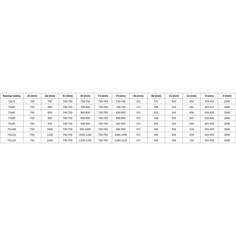 Mexen Rox Δίφυλλη καμπίνα ντουζιέρας συρόμενη 80 x 75 cm, μαύρο καρό, μαύρη