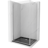 Mexen Pretoria hinged shower cabin 80 x 120 cm, transparent, chrome + Flat tray, black - 852-080-120-01-00-4070