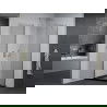Mexen Pretoria cabine de douche battante 100 x 100 cm, transparent, chrome + receveur de douche Flat, noir - 852-100-100-01-00-?