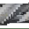 Mexen Pretoria cabine de douche battante 100 x 100 cm, transparent, chrome + receveur de douche Flat, noir - 852-100-100-01-00-?