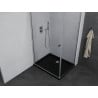 Mexen Pretoria cabine de douche pivotante 100 x 120 cm, transparent, chrome + receveur Flat, noir - 852-100-120-01-00-4070