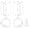 Mexen Rox L Duschkabine zum Schieben 120 x 100 cm, transparent, gebürstetes Gun Gray - 8C2L-120-100-66-00