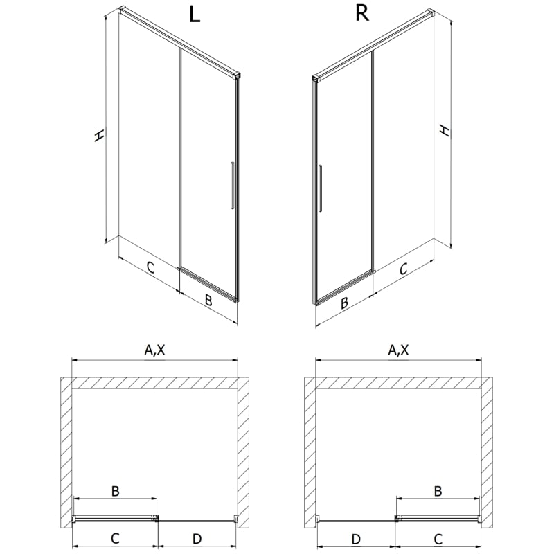 Mexen Rox lükandustega dušiuks 130 cm, läbipaistev, roosakuld - 8C2-130-000-60-00
