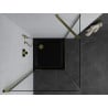 Mexen Pretoria cabina doccia basculante 90 x 90 cm, trasparente, dorata + piatto Flat, nero - 852-090-090-50-00-4070G