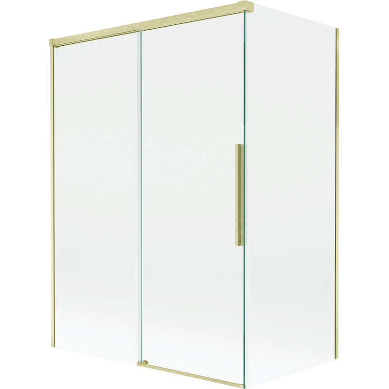 Mexen Rox duschskärm 2-delad skjutbar 120 + 70 x 150 cm, transparent, borstad guld - 8C9-120-070-55-00