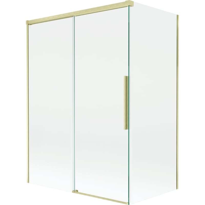 Mexen Rox kahepaneeline dušisein, lükand 120 + 70 x 150 cm, läbipaistev, harjatud kuldne - 8C9-120-070-55-00
