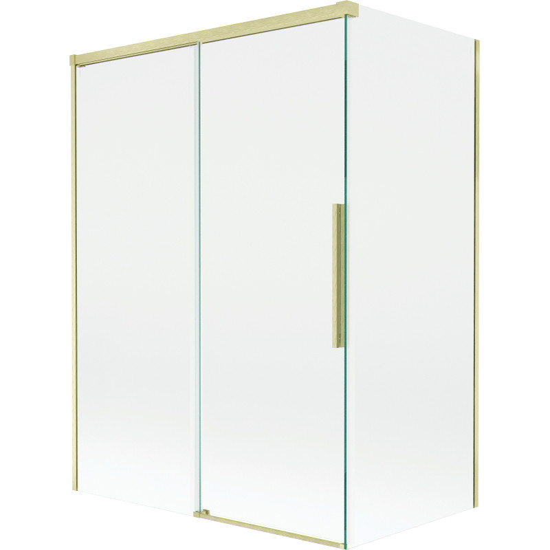 Mexen Rox klizni paravan za kadu s 2 krila, proziran, zlatni brušeni, 120 + 70 x 150 cm - 8C9-120-070-55-00
