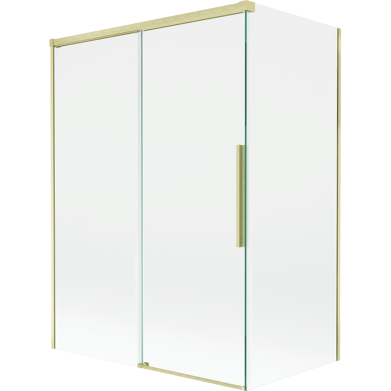 Mexen Rox parawan nawannowy 2-skrzydłowy rozsuwany 120 + 70 x 150 cm, transparent, złoty szczotkowany - 8C9-120-070-55-00