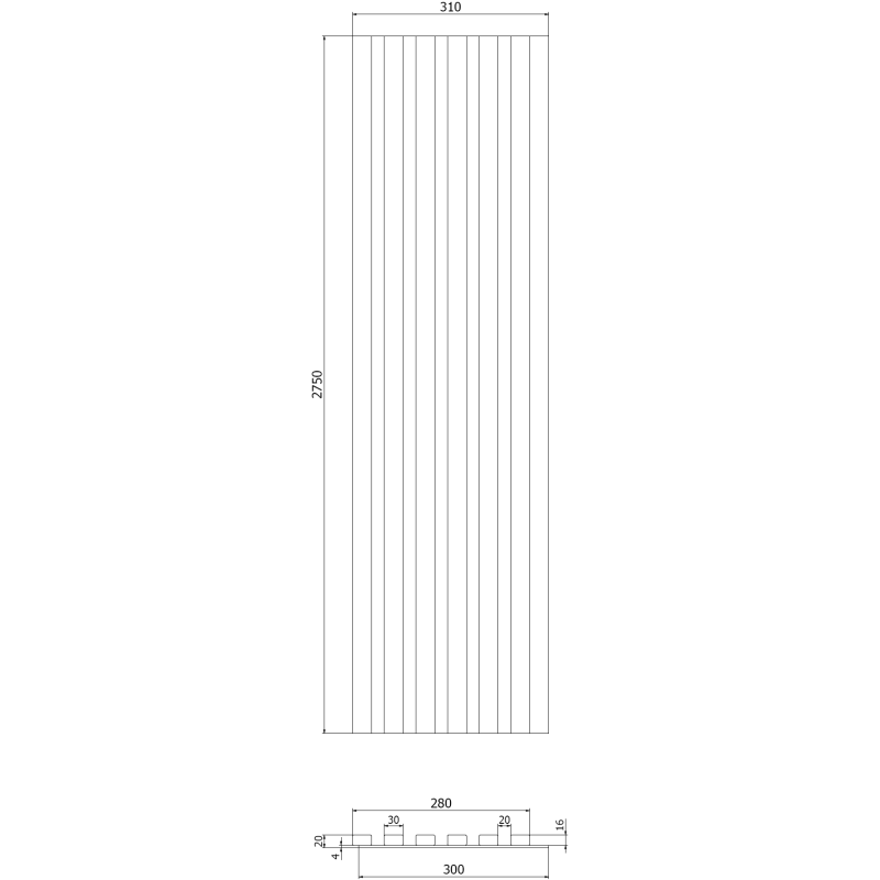 Mexen Lam-B wall panels 275 x 30 cm, HDF board 4 mm, technical veneer, Golden Oak - S100-275307-3015-003