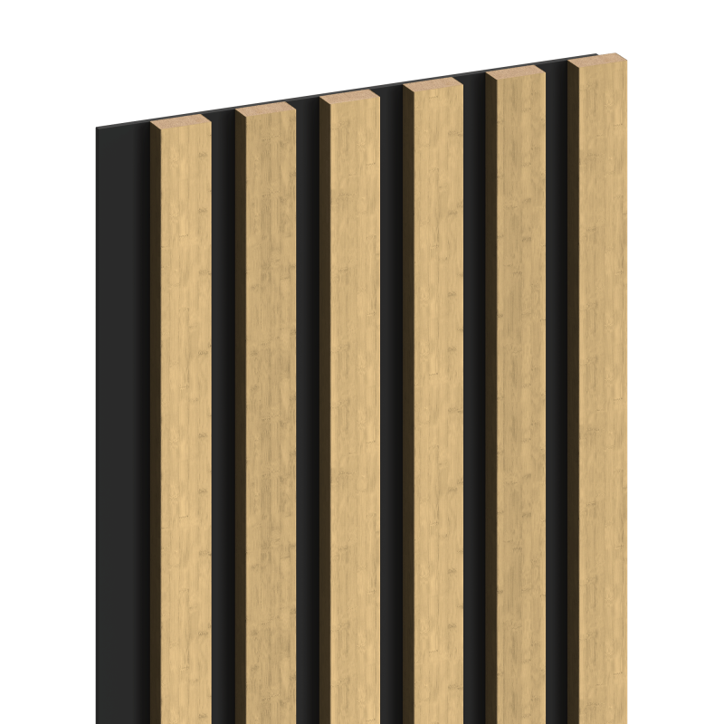 Mexen Lam-B panneaux muraux 275 x 30 cm, panneau HDF 4 mm, placage technique, Bambou Naturel - S100-275307-3015-011