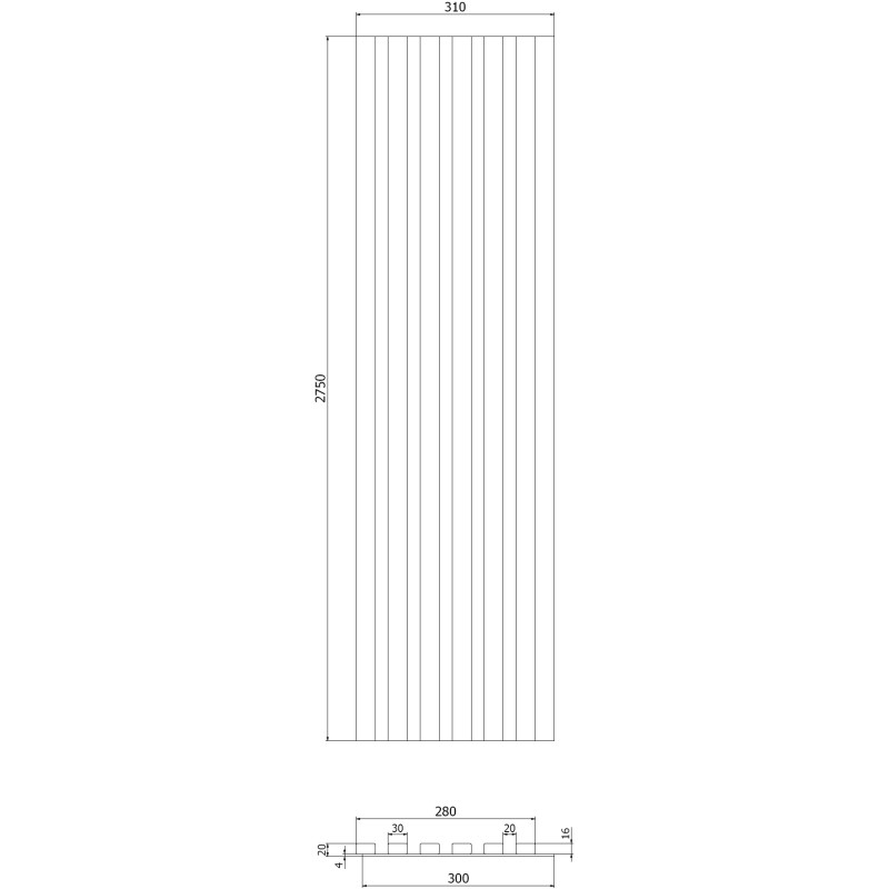 Mexen Lam-B Seinäpaneelit 275 x 30 cm, 4 mm HDF-levy, tekninen viilu, Klassinen Mänty - S100-275307-3015-012