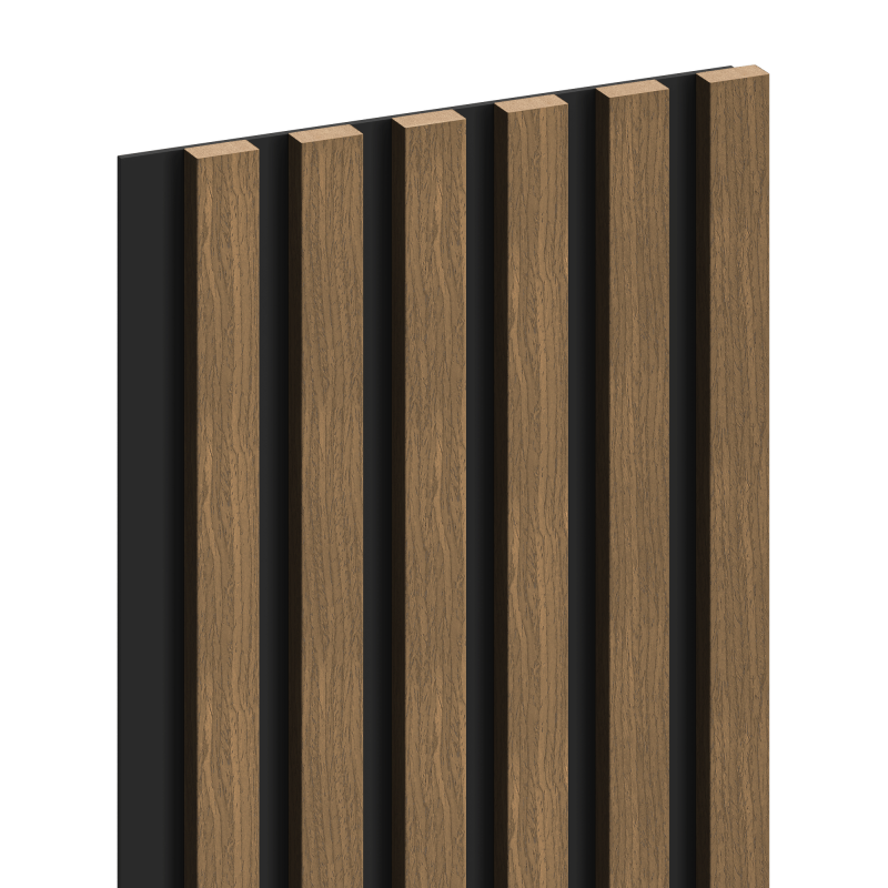 Mexen Lam-B wall slats 275 x 30 cm, 4 mm HDF board, technical veneer, Natural Walnut - S100-275307-3015-016