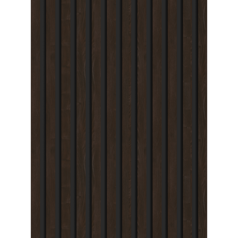 Mexen Lam-B lamelles murales 275 x 30 cm, panneau HDF 4 mm, placage technique, Ébène Marron - S100-275307-3015-022