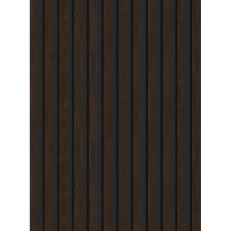 Mexen Lam-B lamelles murales 275 x 30 cm, panneau HDF 4 mm, placage technique, Ébène Marron - S100-275307-3015-022