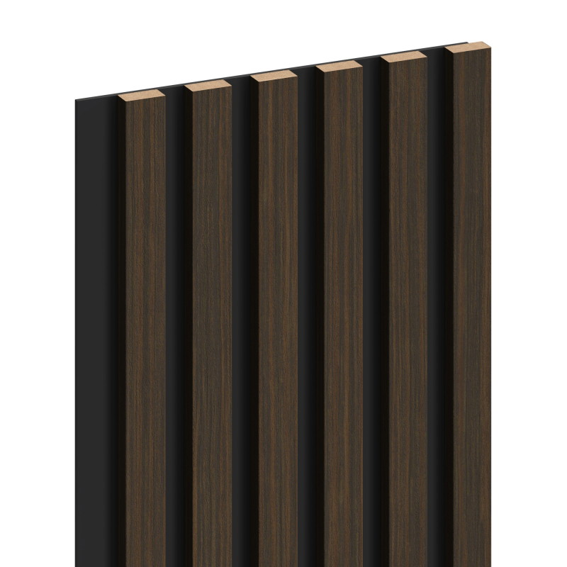 Mexen Lam-B paneles de pared 275 x 30 cm, tablero HDF 4 mm, chapa técnica, Nogal Tostado - S100-275307-3015-024