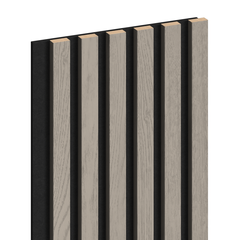 Mexen Lam-F schallabsorbierende Wandpaneele 275 x 30 cm, 8 mm Filz, technisches Furnier, Graueiche - S105-275307-3015-005