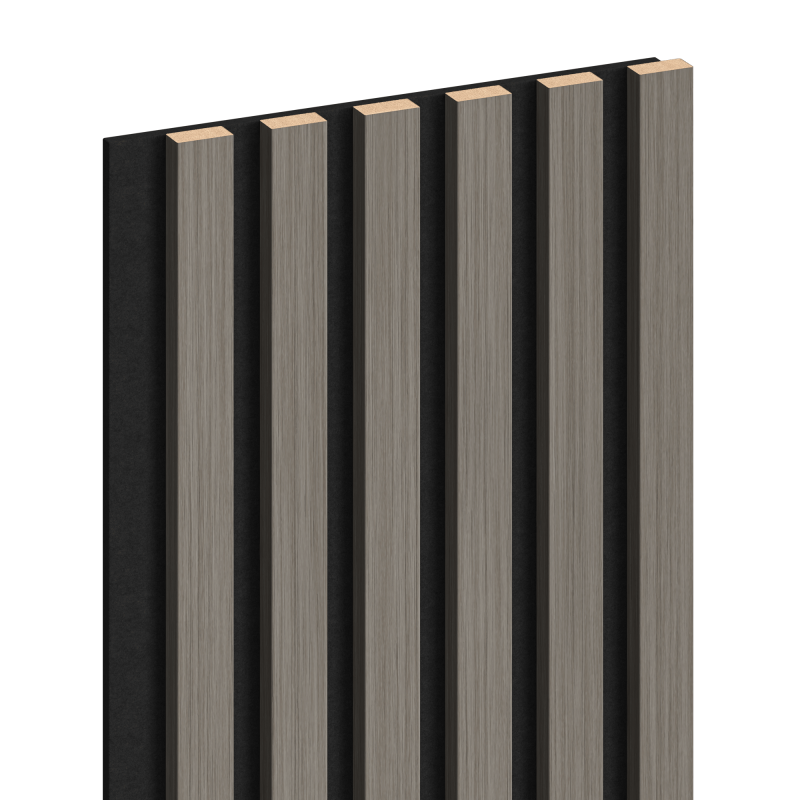 Mexen Lam-F akustische Wandlamellen 275 x 30 cm, Filz 8 mm, technisches Furnier, Stahl-Eiche - S105-275307-3015-006