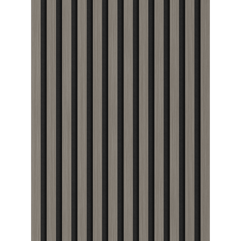 Mexen Lam-F akustische Wandlamellen 275 x 30 cm, Filz 8 mm, technisches Furnier, Stahl-Eiche - S105-275307-3015-006