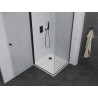 Mexen Pretoria cabina doccia con anta battente 70 x 70 cm, trasparente, nera + piatto doccia Flat - 852-070-070-70-00-4010B