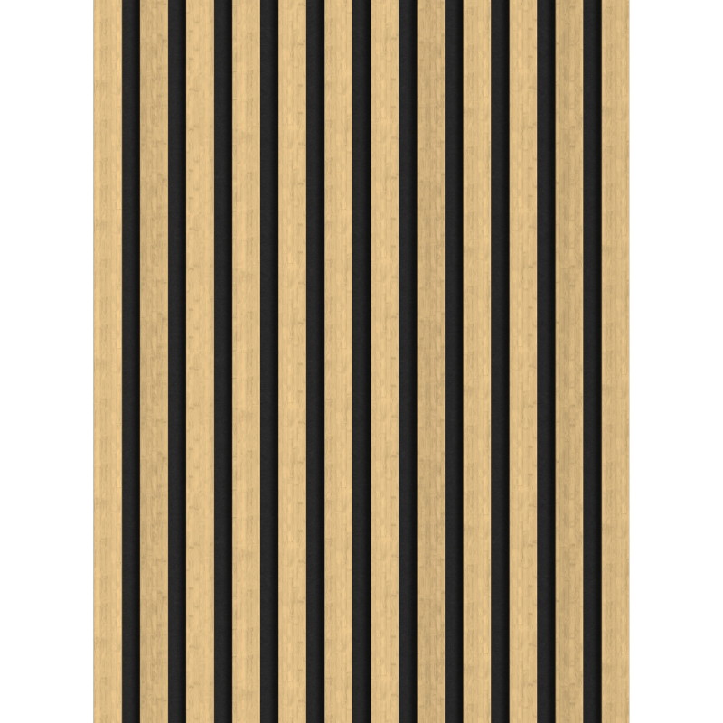 Mexen Lam-F akoestische wandpanelen 275 x 30 cm, 8 mm vilt, technisch fineer, Natuurlijk Bamboe - S105-275307-3015-011