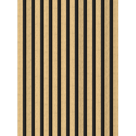 Mexen Lam-F lamelles de mur acoustiques 275 x 30 cm, feutre 8 mm, placage technique, Bambou Naturel - S105-275307-3015-011