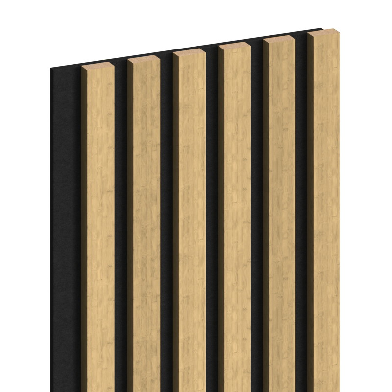 Mexen Lam-F paneles de pared acústicos 275 x 30 cm, fieltro 8 mm, chapa técnica, Bambú Natural - S105-275307-3015-011