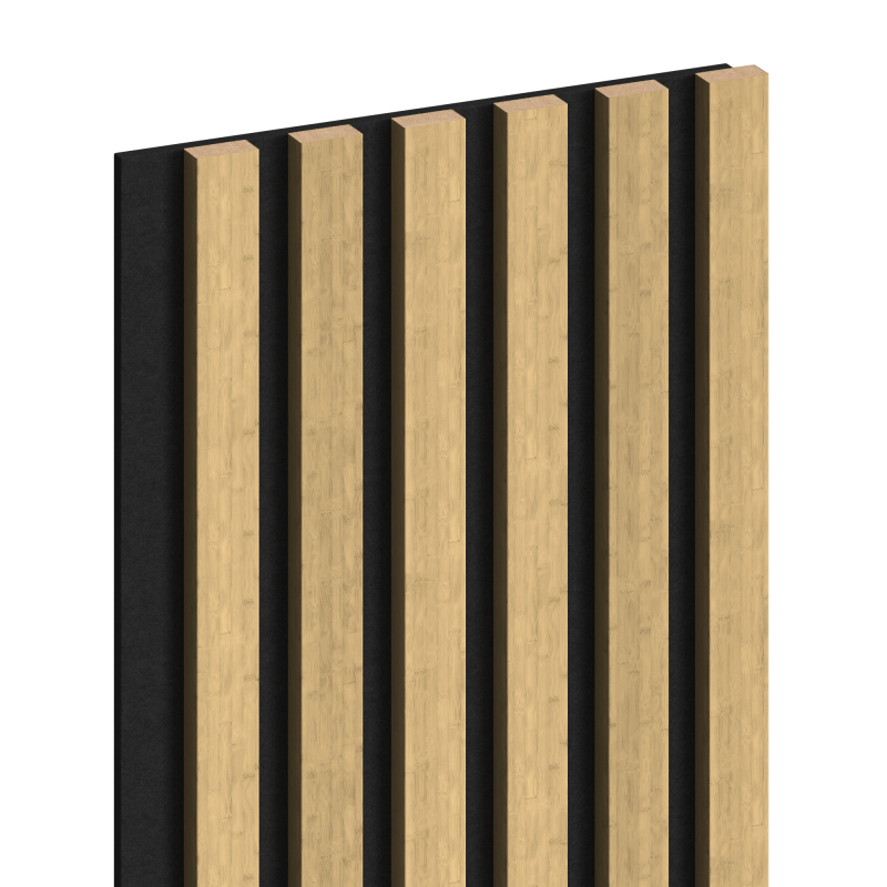 Mexen Lam-F schallabsorbierende Wandpaneele  275 x 30 cm, Filz 8 mm, technisches Furnier, Naturbambus - S105-275307-3015-011