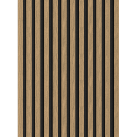 Mexen Lam-F akustische Wandpaneele 275 x 30 cm, Filz 8 mm, technisches Furnier, Leinen-Nussbaum - S105-275307-3015-015