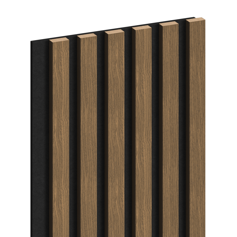 Mexen Lam-F akustische Wandpaneele 275 x 30 cm, Filz 8 mm, technisches Furnier, Natürliche Walnuss - S105-275307-3015-016