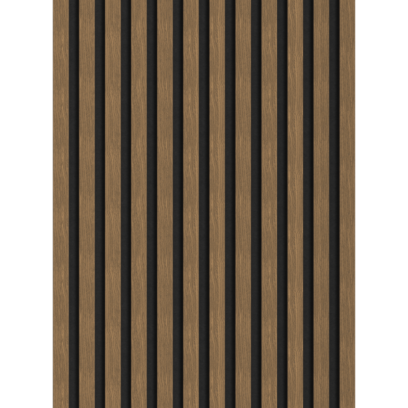 Mexen Lam-F Akustik-Wandlamellen 275 x 30 cm, Filz 8 mm, technisches Furnier, Natur-Nussbaum - S105-275307-3015-016
